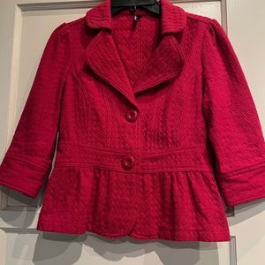 Ambition Cotton Red Peplum Jacket PS